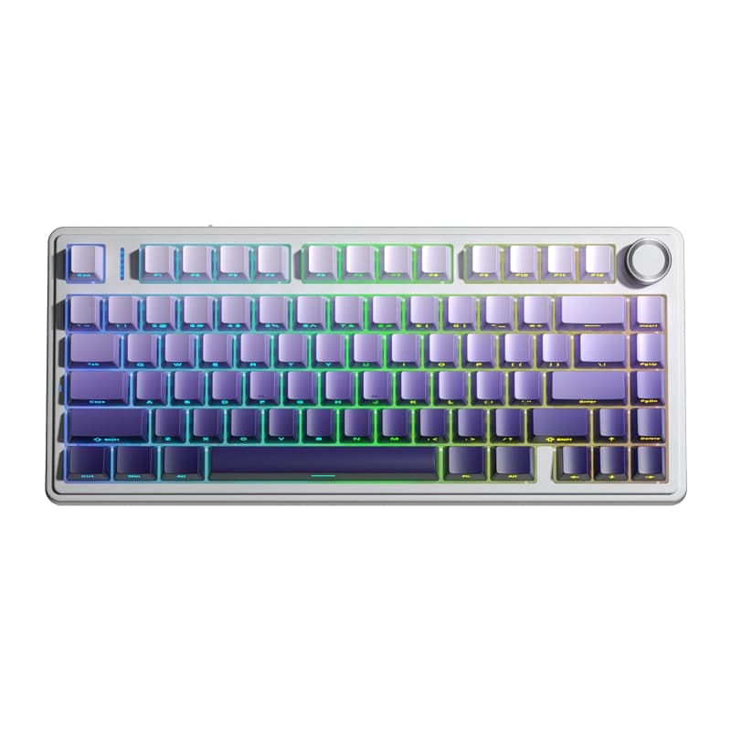 کیبورد بی سیم گیمینگ AULA F75 PRO WHITE,GRADIENT PURPLE STAR VECTOR SWITCH — تصویر ۴