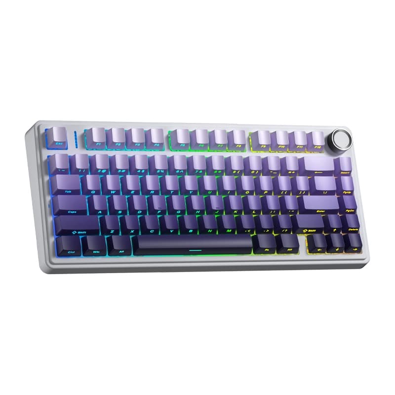 کیبورد بی سیم گیمینگ AULA F75 PRO WHITE,GRADIENT PURPLE STAR VECTOR SWITCH — تصویر ۳