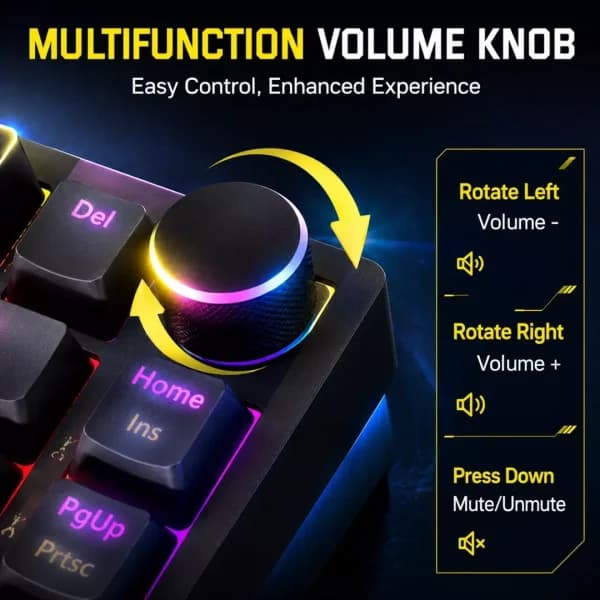 کیبورد گیمینگ مکانیکال RGB اونیکوما مدل Onikuma G52 new مشکی — تصویر ۷