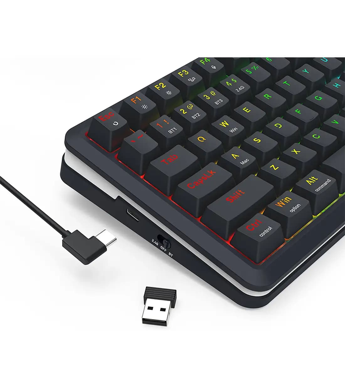 کیبورد بی سیم/باسیم گیمینگ ردراگون K708 PRO Black RGB — تصویر ۴