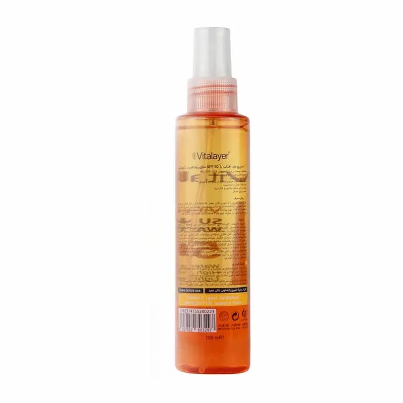 اسپری ضد آفتاب دو فاز ویتالیر با SPF50 دارای ویتامین سی حجم 150 میلی لیتر — تصویر ۵