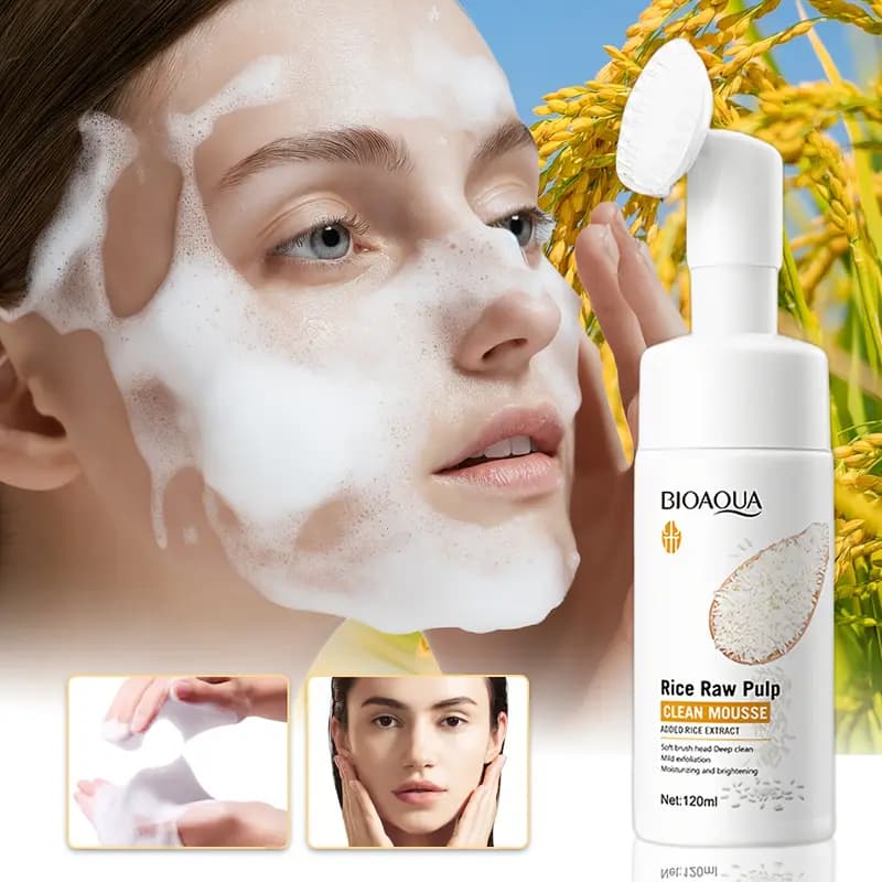 فوم شستشوی صورت براش دار برنج بیوآکوا BIOAQUA — تصویر ۵