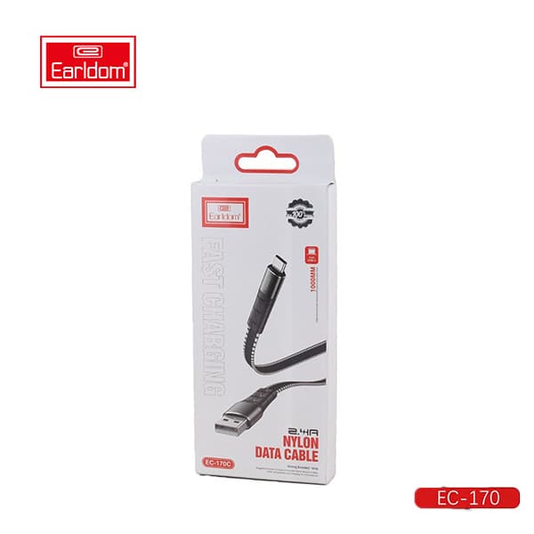 کابل شارژ فست USB به TYPE-C ارلدام مدل Earldom EC-170C TYPE-C cable 2.4A 1.0m — تصویر ۲