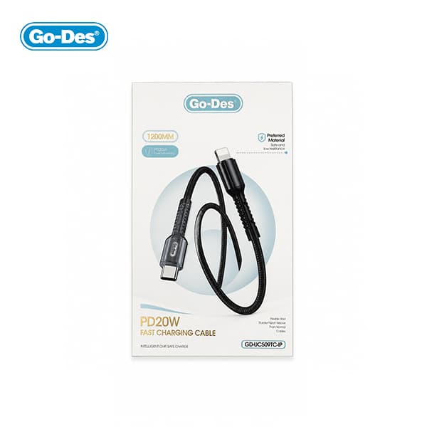 کابل شارژ فست مدل TYPE-C به Go-Des UC509TC-IP LIGHTNING — تصویر ۶