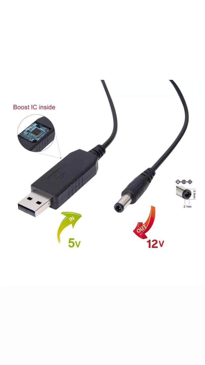 تبدیل USB یو اس بی ۵ ولت به 12 ولت ۱متری — تصویر ۲