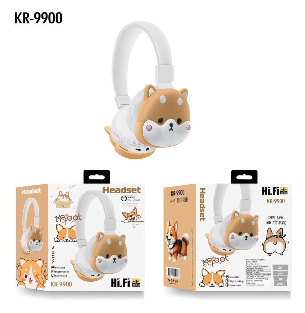 هدست بیسیم فانتزی عروسکی مدل KR-9900 طرح سگ — تصویر ۲