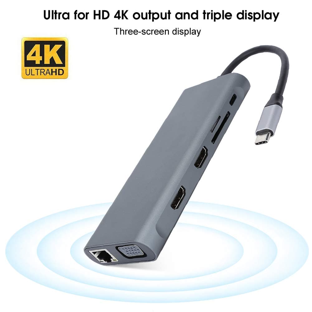 هاب و تبدیل TYPE-C to HDTV (12پورت) 12in1 — تصویر ۲