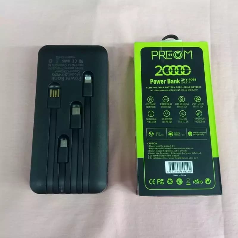 پاوربانک مدل ZHY-p09s ظرفیت 20000 میلی آمپر — تصویر ۲