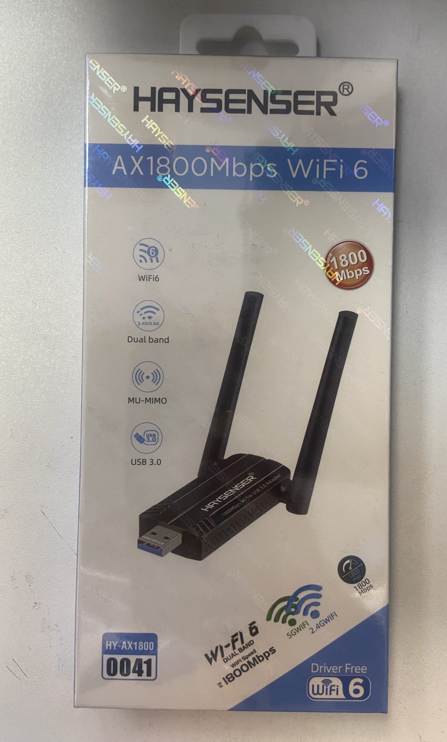 کارت شبکه بیسیم دو آنتن / دو بانده مدل ا HAYSENSER Wireless Dual Band Network USB 3.0 Adapter AX1800/ WiFi6 /2.4GHZ/5GHZ — تصویر ۳