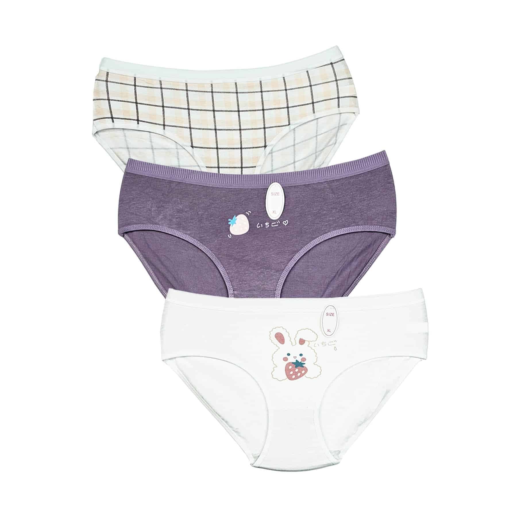 شورت زنانه فانتزی طرح Cherry and Rabbit کد 410 – بسته 3 عددی
