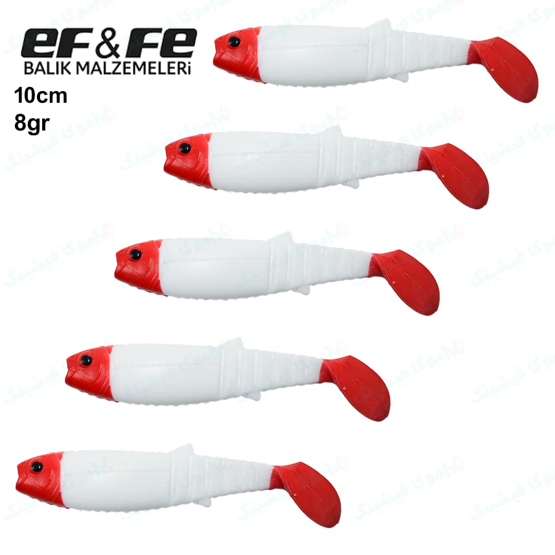 طعمه ماهیگیری ماهی ژله ای EF&FE سایز ۱۰ سانتی طرح کله قرمز