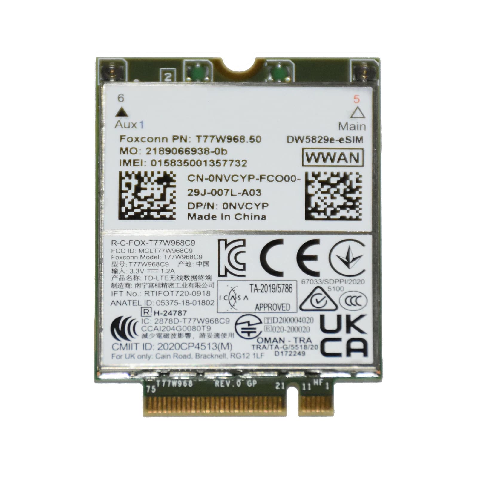 ماژول سیم کارت لپ تاپ دل مدل DELL WWAN CARD DW5829E LTE 4G — تصویر ۳