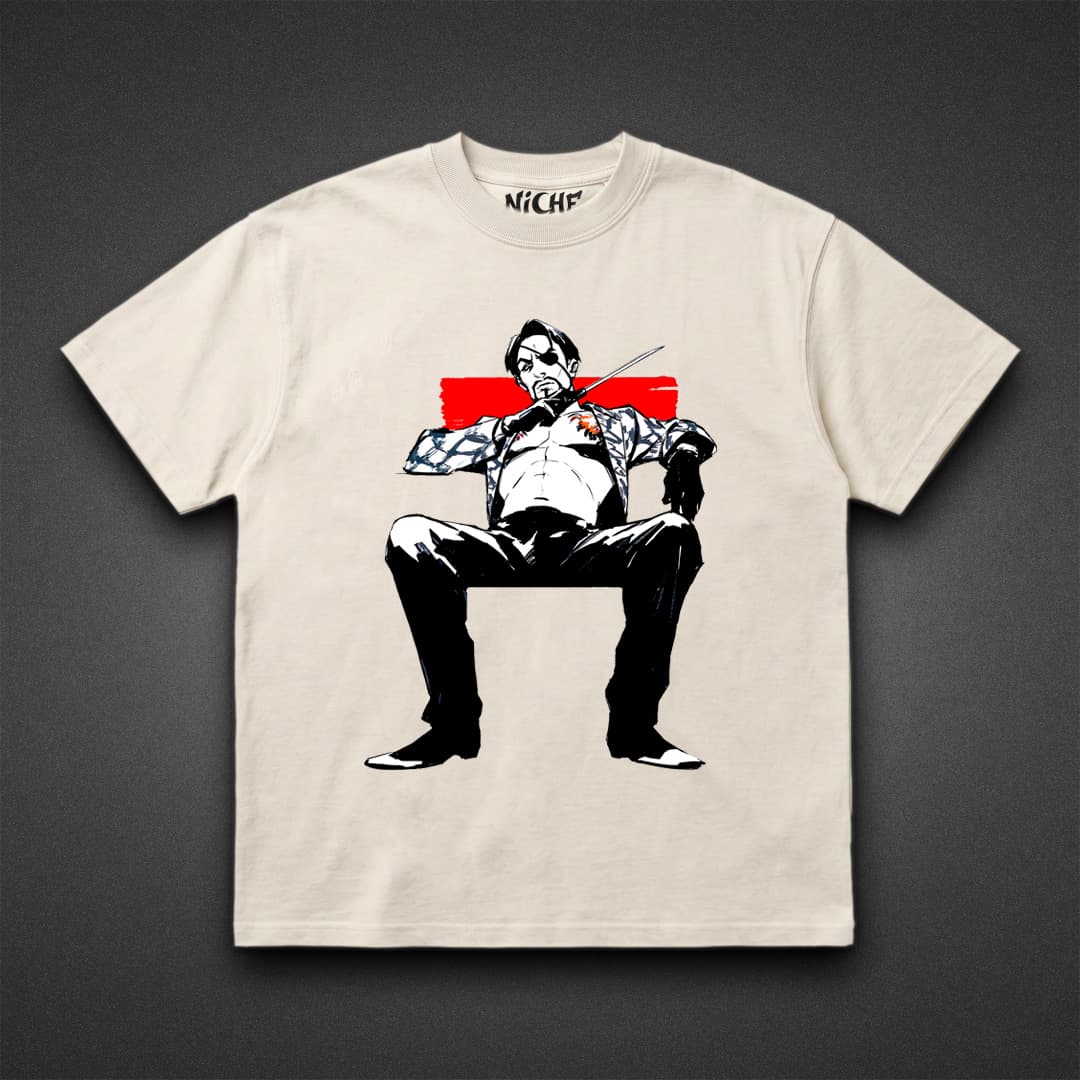تیشرت Yakuza طرح Majima Sitting — تصویر ۴