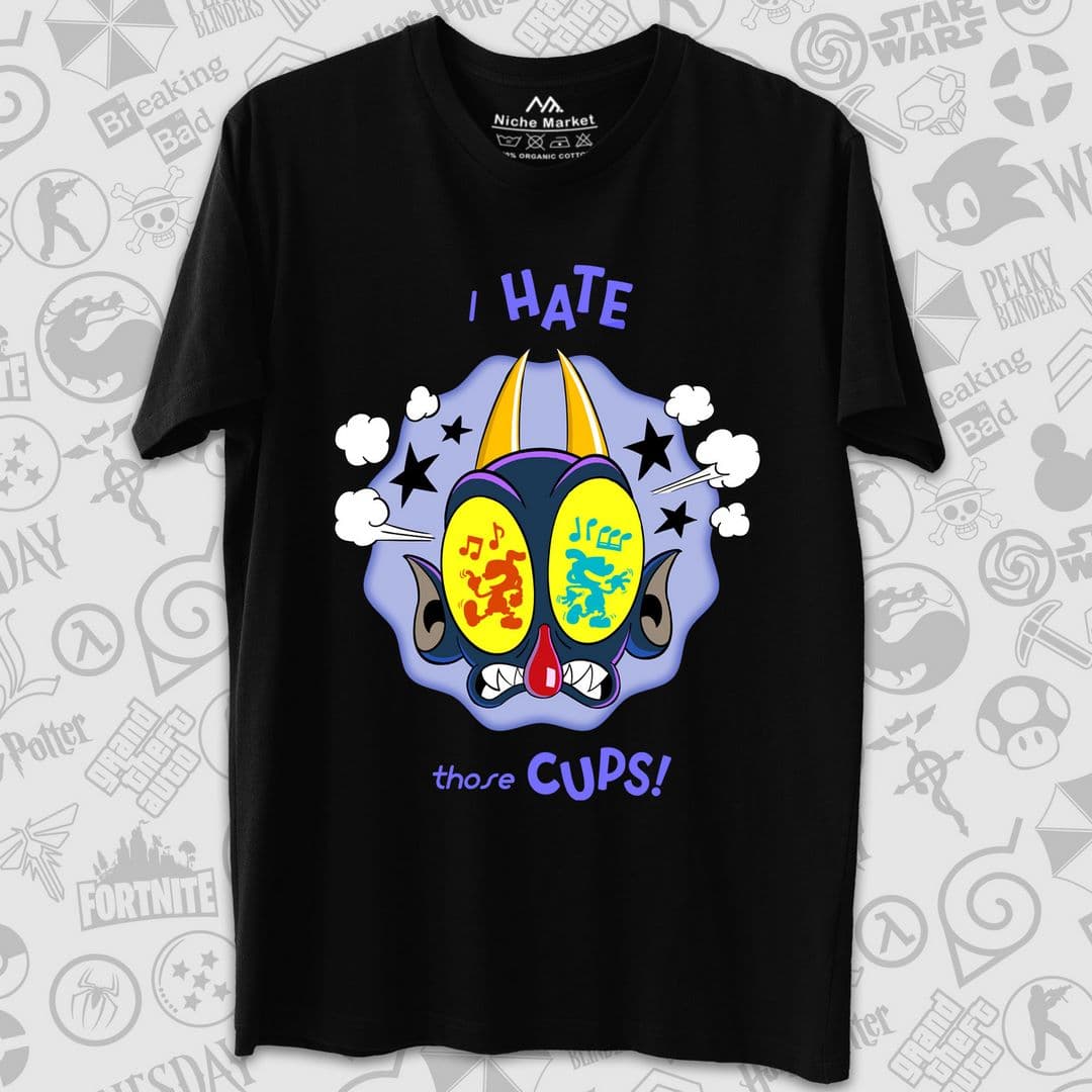 تیشرت Cuphead طرح I Hate Those Cups — تصویر ۲