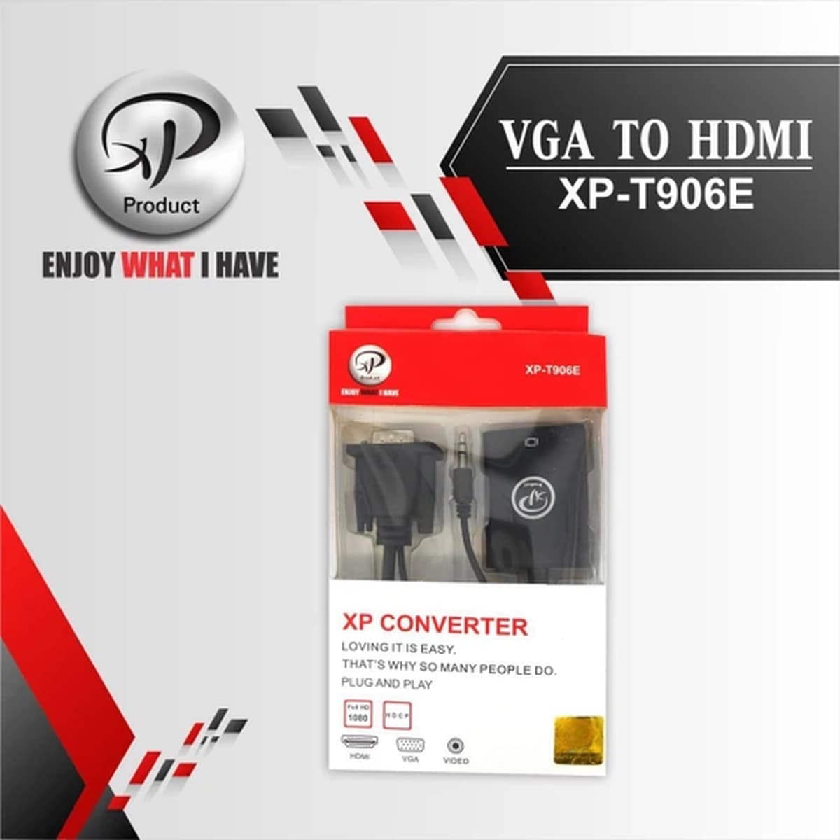 تبدیل VGA به HDMI XP-T906G با کیفیت تصویر Full HD