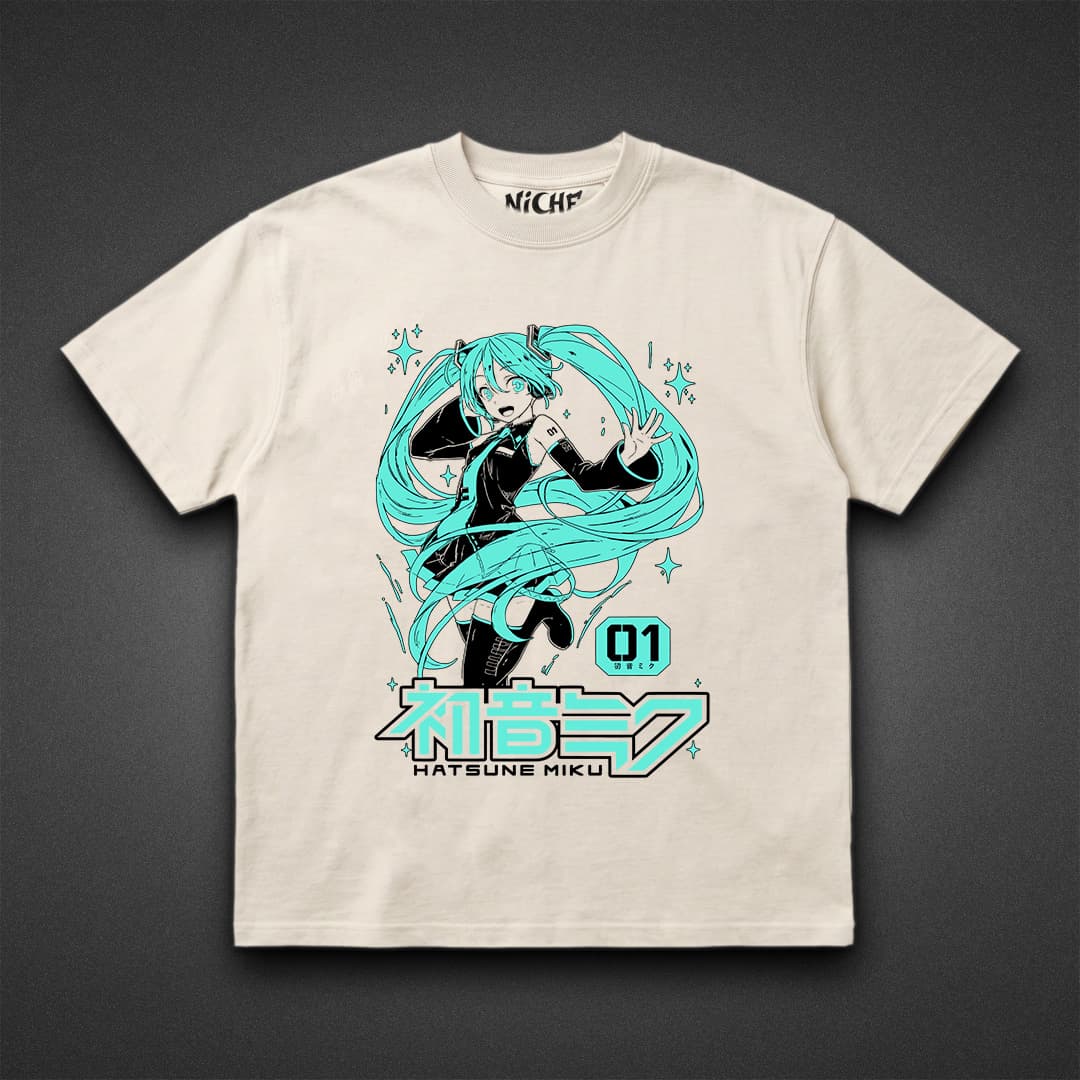 تیشرت Vocaloid طرح Miku White and Blue — تصویر ۲