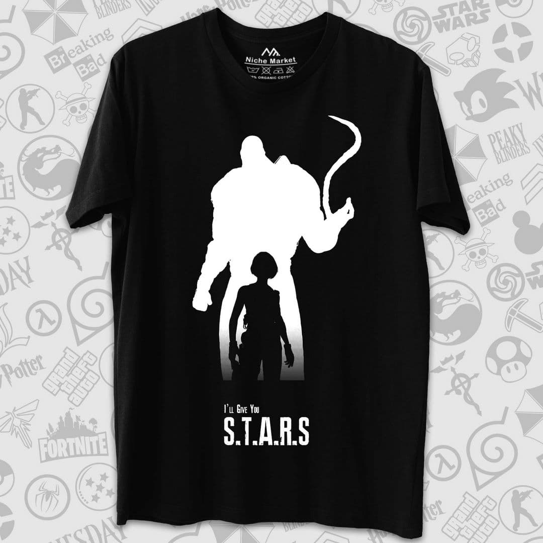 تیشرت Resident Evil طرح Nemesis and Jill Silhouette