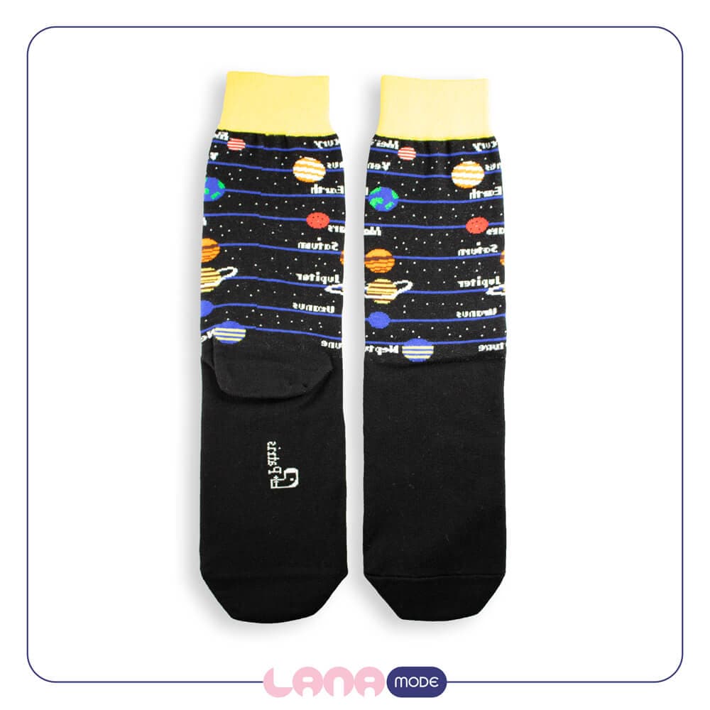 جوراب ساقدار نانو پاتریس Patris Socks طرح فضایی‌ها در سه طرح فضا — تصویر ۵