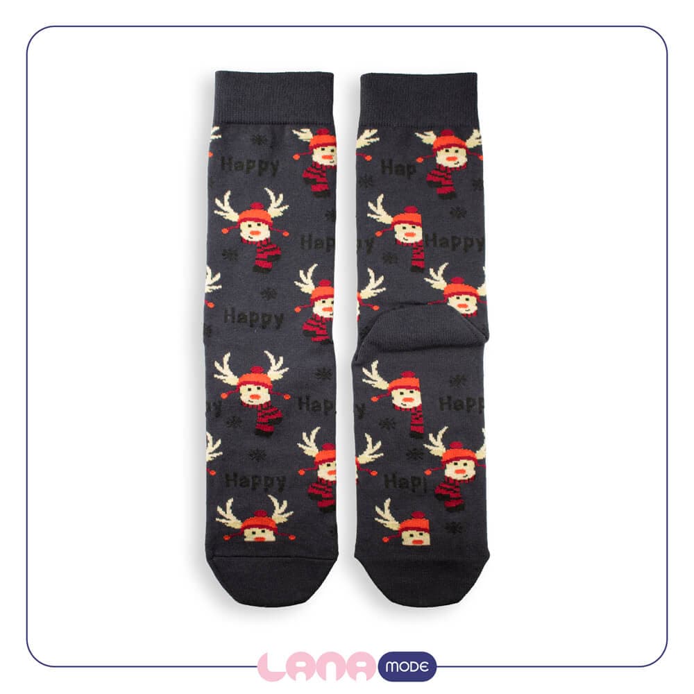 جوراب ساقدار نانو پاتریس Patris Socks طرح گوزن طوسی — تصویر ۲