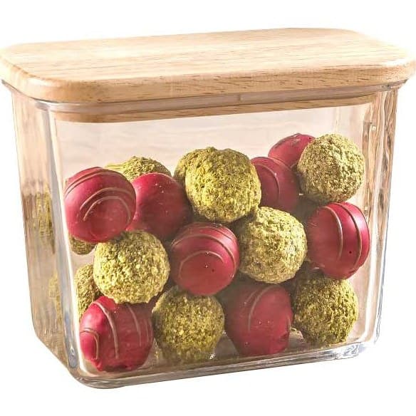 ظرف شیشه ای مستطیل 920 میلی لیتر درب چوبی لیمون 218859 — تصویر ۲