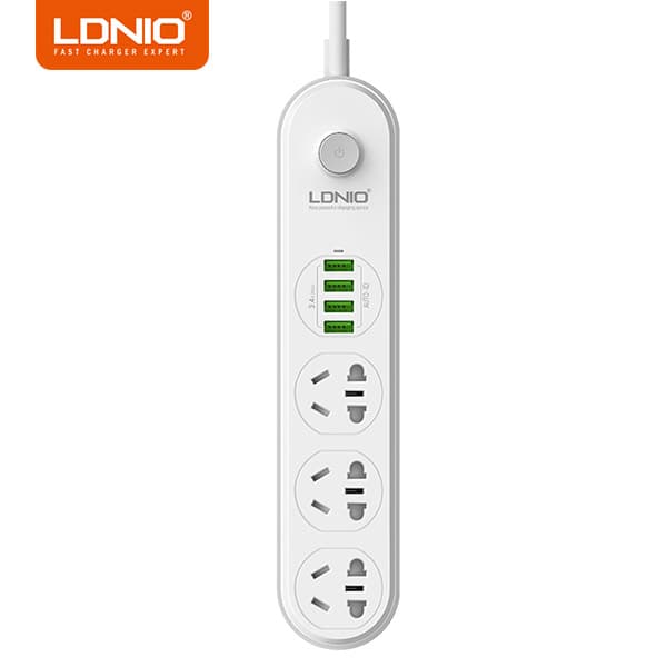 سه راهی و محافظ برق فست برند LDnio برق ایران و اروپا مدل SC3402 — تصویر ۳