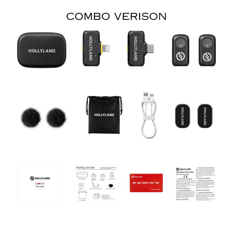 میکروفون یقه ای بی سیم Hollyland Lark A1 Combo 2 Person Wireless Microphone — تصویر ۲