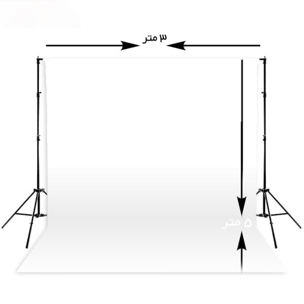 پرده فون مخمل ۵ × ۳ متر سفید