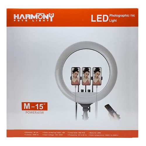 رینگ لایت هارمونی 65 وات مدل Harmony M15 ا Ring Light with STAND — تصویر ۵