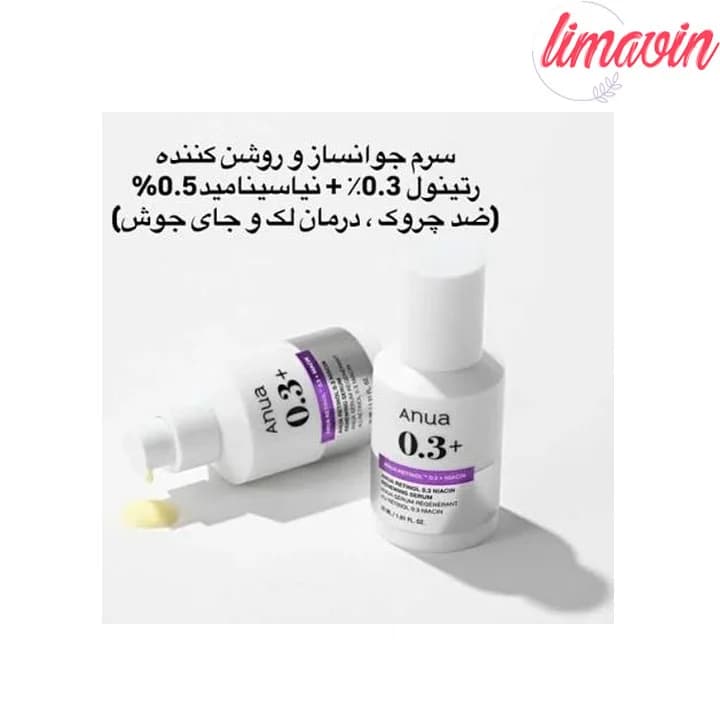 سرم ضد چروک و روشن کننده نانو رتینول 0.3 درصد و نیاسین آنوا حجم 30 میلی لیتر — تصویر ۲