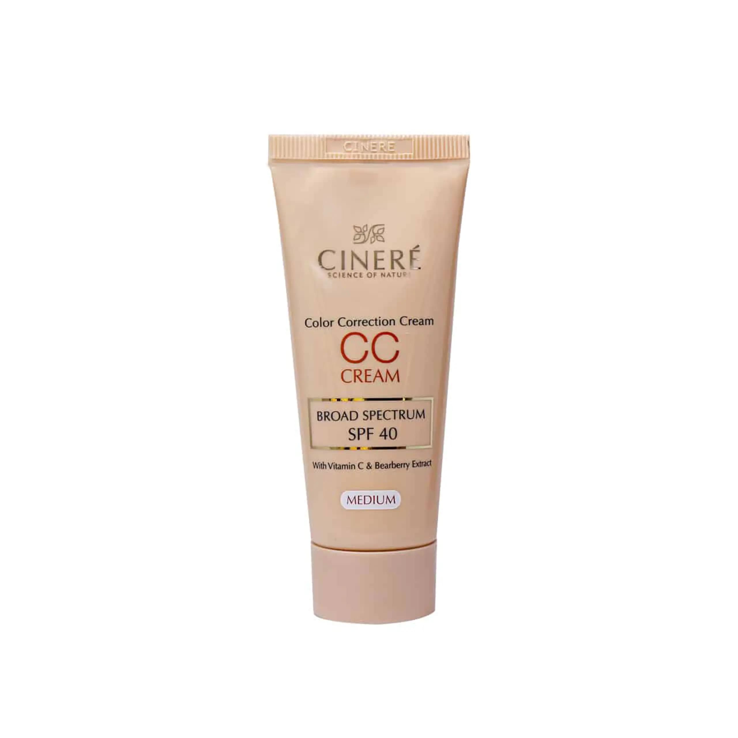 کرم پودر روشن کننده مدیوم سی سی کرم SPF40 سینره | Cinere Color Correction Cream SPF40 — تصویر ۴