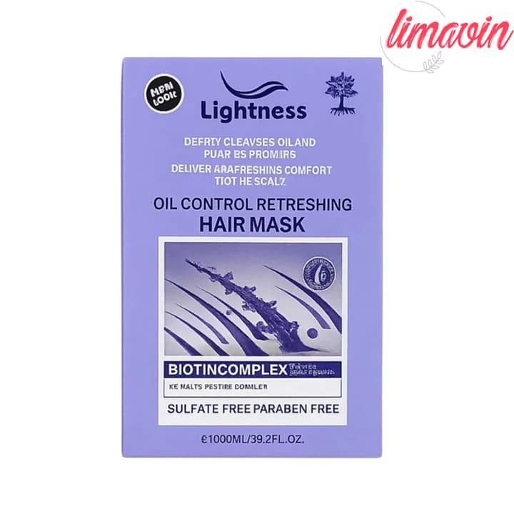 ماسک تقویت کننده مو لایتنس مدل Biotin مناسب برای موی چرب حجم 1000 میلی لیتر — تصویر ۲