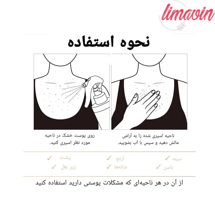 اسپری پیل شات کوجیک اسید دکتر ملاکسین لایه بردار و روشن کننده بدن حجم 200 میلی لیتر — تصویر ۴