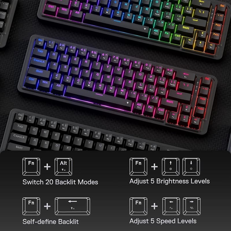 کیبورد ردراگون Nova K709 RGB سفید — تصویر ۱۱