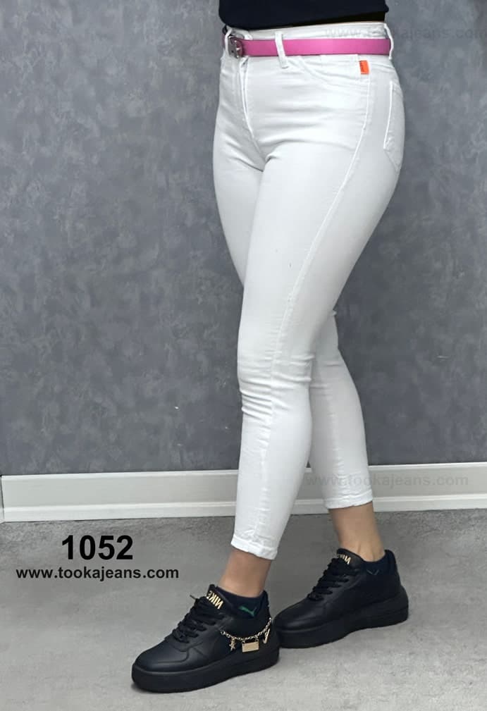 شلوار جین اسکینی سفید قد90 — تصویر ۴
