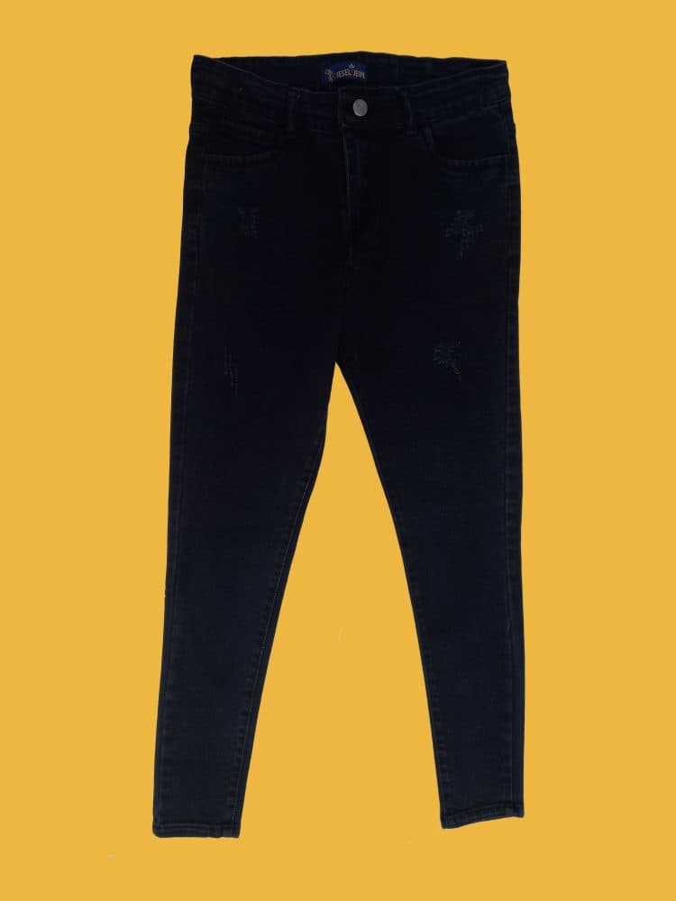 شلوار جین زنانه جذب ذغالی قد90کد1010 — تصویر ۴
