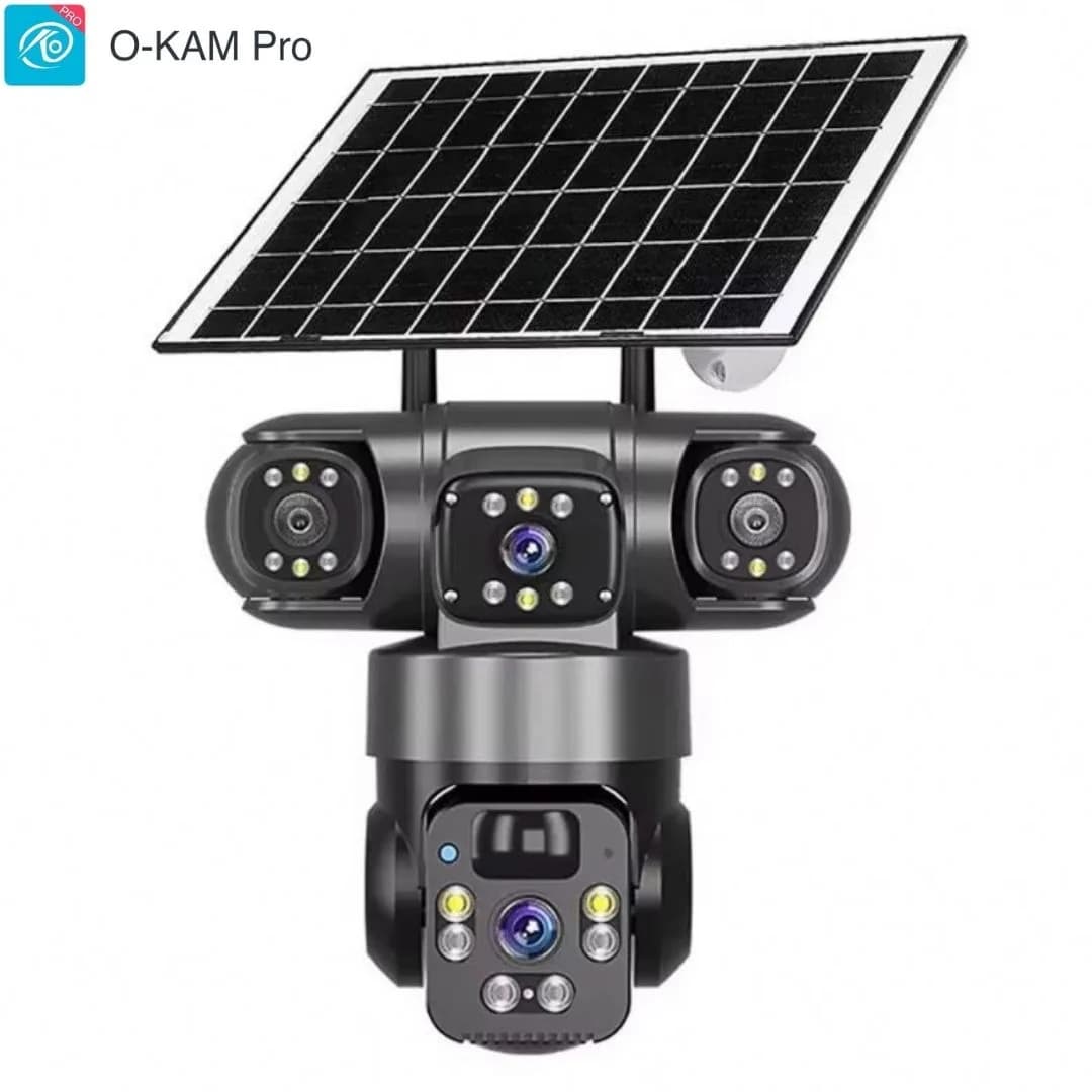 دوربین مینی اسپیددام سیمکارتی 3مگاپیکسل 3لنزه پنل خورشیدی آژیردار OKAM PRO مدل TZ3 — تصویر ۳