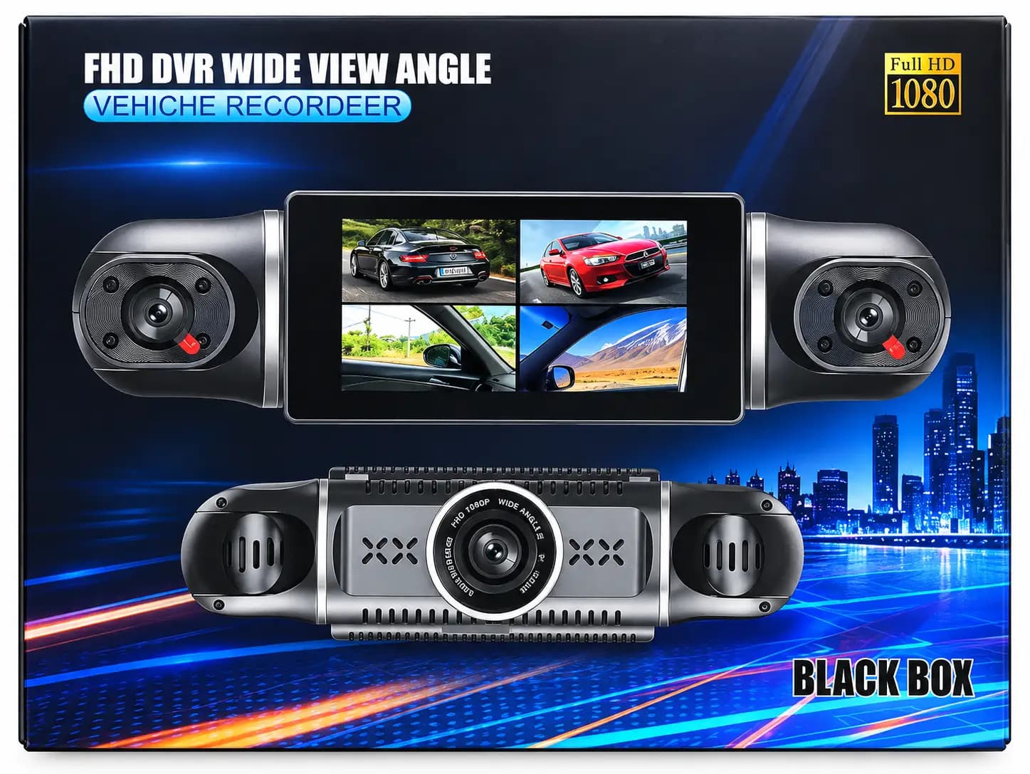 دوربین ثبت وقایع خودرو 4لنزه Full HD بلک باکس مدل PS-4Lblack — تصویر ۵