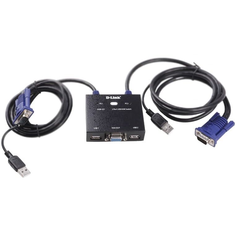 KVM سوییچ دو پورت دی لینک مدل KVM-221 — تصویر ۳