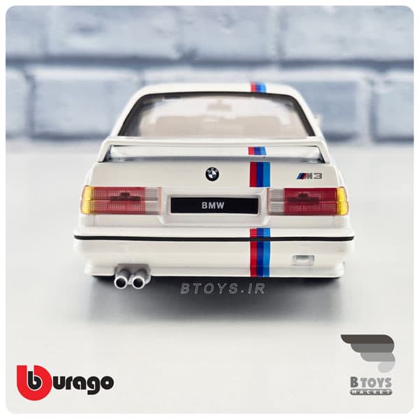 ماکت بی ام و ام 3 سفید بوراگو(BMW M3 1988 Burago) مقیاس:1/24 — تصویر ۱۱