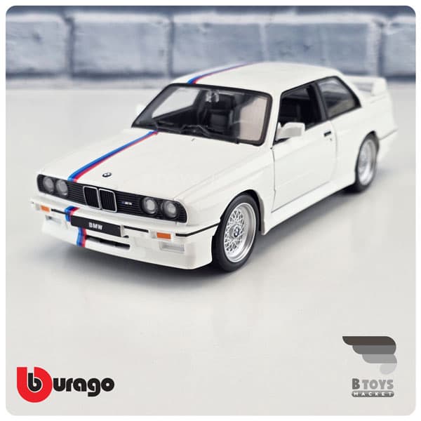 ماکت بی ام و ام 3 سفید بوراگو(BMW M3 1988 Burago) مقیاس:1/24 — تصویر ۸