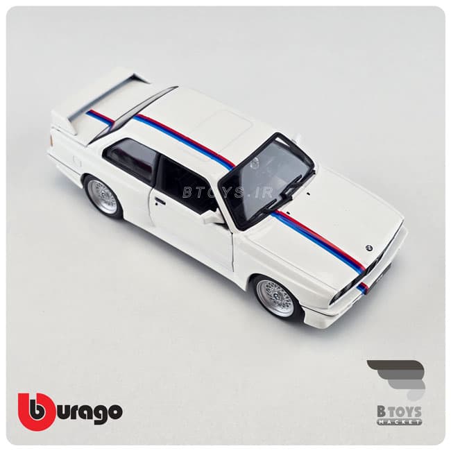 ماکت بی ام و ام 3 سفید بوراگو(BMW M3 1988 Burago) مقیاس:1/24 — تصویر ۶