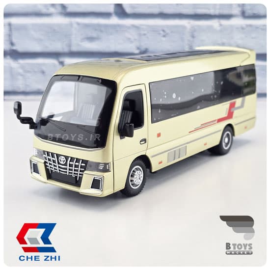 ماکت مینی بوس تویوتا کاستر طلایی چژی (Mini BUS Toyota COSTER)مقیاس:1/24 — تصویر ۸