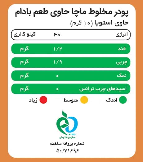 پاکت 20 تایی ماچا لته بادام پپتینا — تصویر ۵