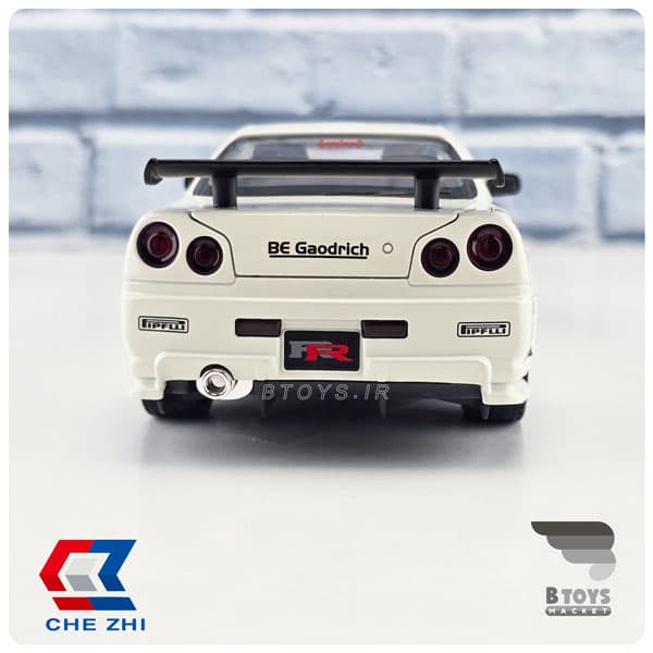 ماکت نیسان اسکای لاین آر34 سفید چژِی (Nissan Skyline R-34 Chezhi)مقیاس:1/24 — تصویر ۱۱