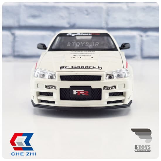 ماکت نیسان اسکای لاین آر34 سفید چژِی (Nissan Skyline R-34 Chezhi)مقیاس:1/24 — تصویر ۱۲