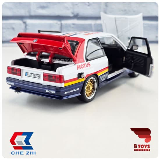 ماکت بی ام و ام 3 ای 30 قرمز طرح دار چژی(BMW M3 E30 Chezhi) مقیاس:1/24 — تصویر ۹