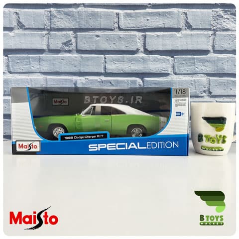 ماکت دوج چارجر 1969 سبز مایستو(Dodge Charger 1969 Maisto) مقیاس:1/18 — تصویر ۳