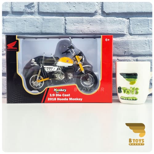 ماکت موتور هوندا مانکی زرد (Honda Monkey) مقیاس:1/9 — تصویر ۹