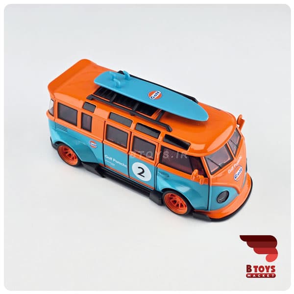 ماکت فولکس واگن ون سامبا تیونینگ نارنجی(VOLKSWAGEN VAN)مقیاس:1/32 — تصویر ۶