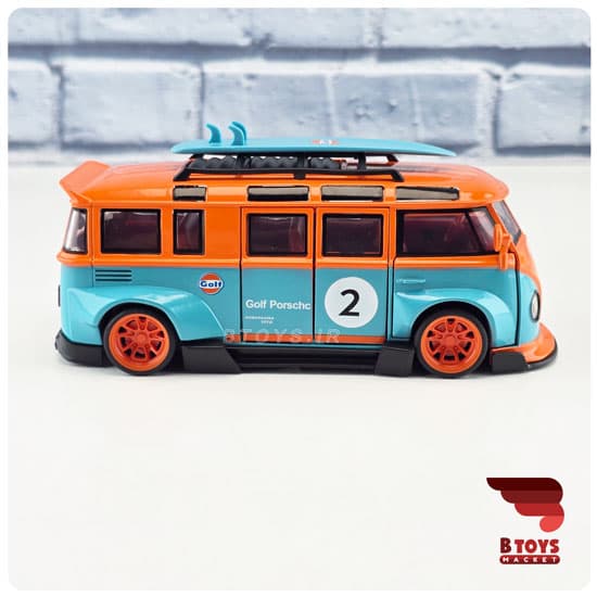 ماکت فولکس واگن ون سامبا تیونینگ نارنجی(VOLKSWAGEN VAN)مقیاس:1/32 — تصویر ۷